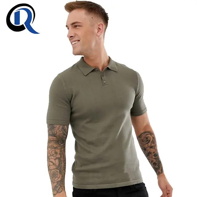 Hot Sales Cotton Pique Short Sleeves Custom Men Khaki New Design Polo T Shirt