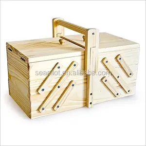 Wholesale folding wooden sewing box for Recreation and Hobby 