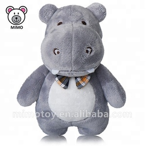 Jouet en peluche hippopotame jaune mignon personnalisé OEM avec nœud papillon, certifié GOTS, vente en gros, pas cher, dessin animé, jouet en peluche pour enfants, jouet en peluche doux, hippopotame - Product Image 4