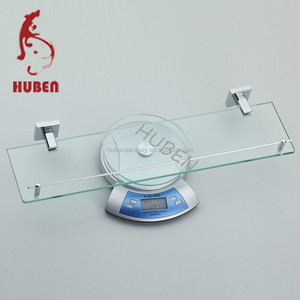 Accesorios de <span class=keywords><strong>baño</strong></span> de latón montados en la pared de Metal de vidrio <span class=keywords><strong>cromado</strong></span> moderno de 1 nivel estante de ducha de esquina de vidrio de doble nivel con acabado de piedra - Product Image 3