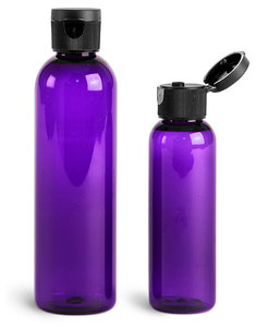 Botol PET Cosmo Bulat Ungu 300ML dengan Pompa Semprot dan Tutup Cakram Hitam - Product Image 5