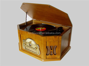 Gramophone à l'ancienne avec lecteur USB, SD, CD, cassette, Bluetooth sans fil, <span class=keywords><strong>vinyle</strong></span> rétro, tourne-disque - Product Image 2