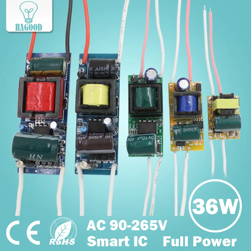 1-36W LED Driver Input AC90-265V Power Supply Built-in Constant Current 300mA Lighting Transformers for DIY LED Lamps