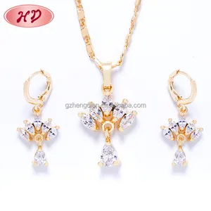 Kalung Zirkon Cz Kubik AAA Fashion Valentine, Set Perhiasan Anting-Anting Zirkon India Pernikahan