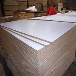 Grão de madeira branco melamina mdf 3mm, atacado de cor sólida