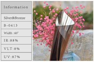 Film architectural pour fenêtres B-0413 VLT8% Bronze solaire <span class=keywords><strong>Effet</strong></span> <span class=keywords><strong>miroir</strong></span> argenté 5FTX100FT/1.52MX30M - Product Image 4