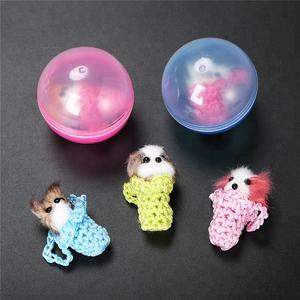 Vente en gros de petits jouets mignons en capsule de 2 pouces (50 mm), jouets en peluche pour animaux, tricot faits à la main, animaux dans un panier, porte-clés pour enfants - Product Image 3