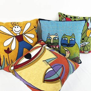 Picasso borduren kussenhoezen decoratieve kussensloop machine borduren ontwerpen stoel kussen - Product Image 3