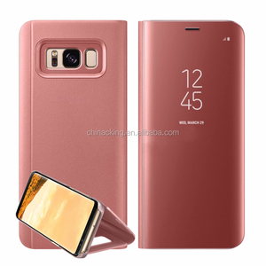 Temizle Görünüm Penceresi Akıllı Kapak iphone 6 7 8 Artı X <span class=keywords><strong>Flip</strong></span> Ayna <span class=keywords><strong>samsung</strong></span> kılıfı <span class=keywords><strong>Galaxy</strong></span> S7 Kenar S8 S9 artı Not 8 S6 Kılıfı