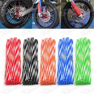 Dois Pele Wraps Cobre Tubo Duplo Twin Duplo Cor Falou 24cm Para A Sujeira Pit Moto Off Road Motocicleta Motocross enduro