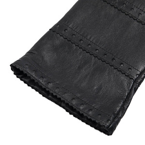 En gros Luxe Robe Longue En Cuir De Mouton <span class=keywords><strong>Noir</strong></span> Opeara Gants Pour Les Femmes - Product Image 6