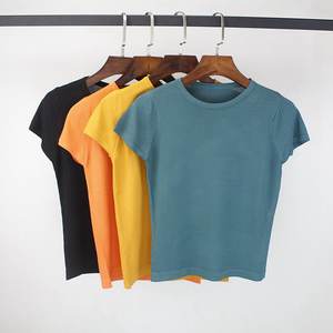 Cina OEM manica corta <span class=keywords><strong>Basic</strong></span> signore Crop Top t-shirt da <span class=keywords><strong>donna</strong></span> elegante - Product Image 1