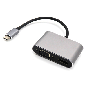 Không Gian Grey Loại C 3.1 Để <span class=keywords><strong>HDMI</strong></span> <span class=keywords><strong>VGA</strong></span> <span class=keywords><strong>2</strong></span> Trong 1 Chuyển Đổi USB C 3.1 Để <span class=keywords><strong>HDMI</strong></span> <span class=keywords><strong>VGA</strong></span> Cable Adapter - Product Image 3