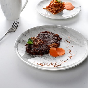 Venta caliente caso de mármol de lujo de la cena de cerámica de restaurante plato de porcelana de ~ - Product Image 4