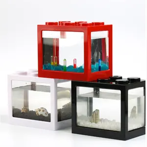 2024 New Product Lego Design Led Aquarium Plastic Fish Tank Wholesale