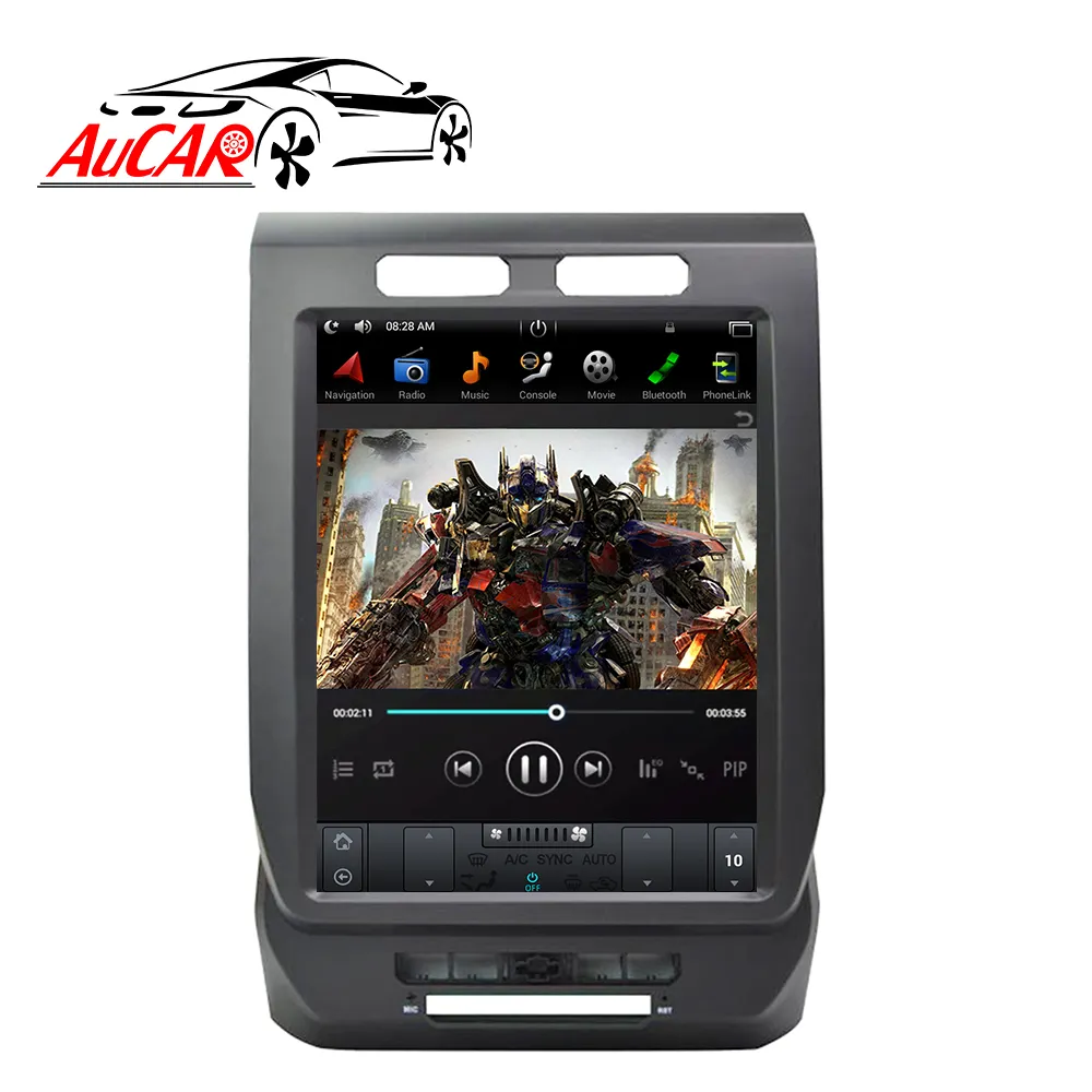 Aucar rádio multimídia automotivo, rádio multimídia automotivo com tela vertical, touch screen, 12.1 ", gps, navi, para ford f150 2014 - 2016