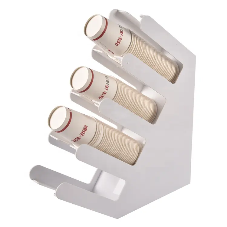 Пользовательские 4 отсека кофе бумажный стаканчик Организатор Белый горный формы акриловый кафе бумажный стаканчик держатель