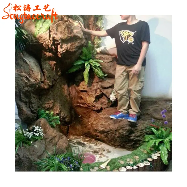 Feita em madeira fontes de fibra de vidro grosso de vidro cachoeira e fontes de pedra fontes do jardim japonês
