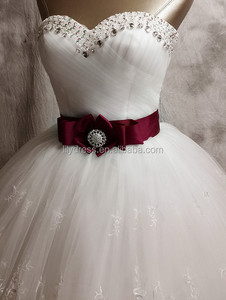 Belles robes de bal col chérie sur mesure longue conception de mariée formelle Taobao chine HS251 vraies images de <span class=keywords><strong>robe</strong></span> de mariée - Product Image 4