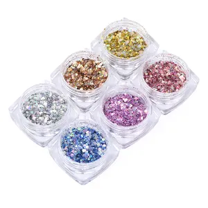 Eco-friendly PET festival glitter flakes sequin makeup face body glitter holographic loose eye chunky cosmetic glitter for eyes