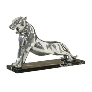 Декоративная металлическая скульптура пантеры из нержавеющей стали