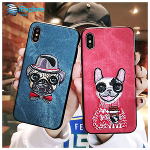 Iexplore Nhà Sản Xuất Lai PC TPU PU 3D Thêu Dễ Thương Động Vật Con Chó Mèo Cô Gái Trường Hợp Điện Thoại Cho <span class=keywords><strong>Iphone</strong></span> 15 Pro Max - Product Image 5