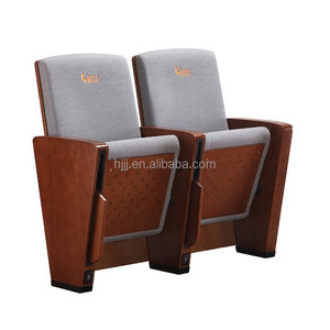 Asientos de auditorio de tela de madera maciza, fabricantes, silla de auditorio con almohadilla de escritura, sala de conferencias, para educación - Product Image 2