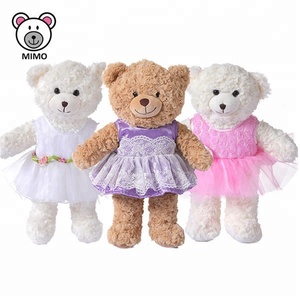 Orsacchiotto <span class=keywords><strong>Ballerina</strong></span> con Vestito Rosa, Peluche con Gonna Tutu, Giocattolo Morbido Personalizzato per Bambini, Orsacchiotto Bianco Ballerino - Product Image 4