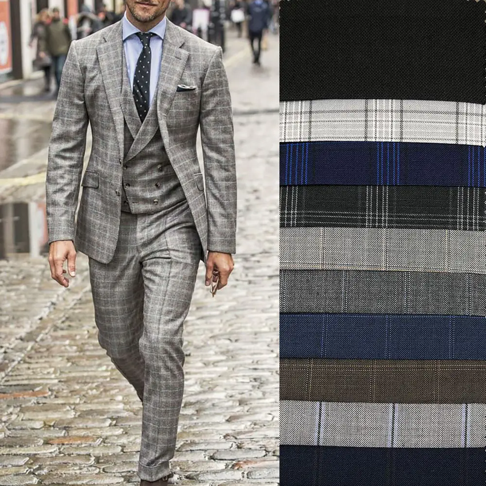 Лидер продаж, оптовая продажа, клетчатая итальянская ткань, шерстяная ткань