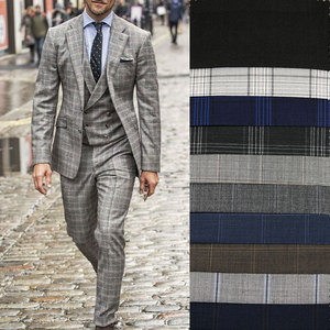 Meistverkaufter Großhandels-Karostoff aus Kammgarn-Wolle für Herrenanzüge im italienischen Stil - Product Image 1