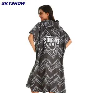 Hot Sale Beach Surfing Hoodie Poncho Towel For Changing Cloth