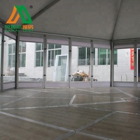 Tente de réception 3x3m avec structure en aluminium, toit en PVC blanc, design polygonal hexagonal