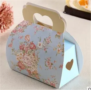 Caixa de cupcake reciclável, com janela e alça, caixa de bolo de conto com placas de bolo, retângulo