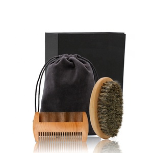 Kit de peigne et <span class=keywords><strong>brosse</strong></span> à moustache en bois, pour hommes, logo personnalisé OEM, croissance des poils de <span class=keywords><strong>sanglier</strong></span>, <span class=keywords><strong>barbe</strong></span>, moustache - Product Image 2