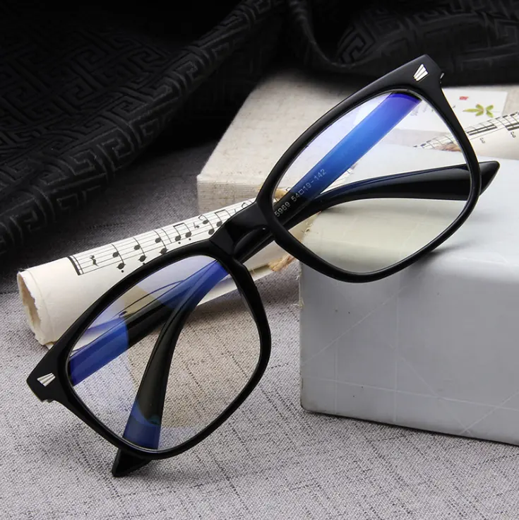 高級ブランド安い男性コンピュータオタク眼鏡フレーム女性用メガネ透明ブルーレイクリアレンズ光学読書眼鏡