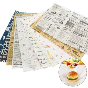 Disposable Anti-oil Waxed Paper Fast Food Greaseproof Papers One-off Supplies