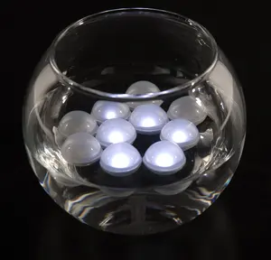 Minibola de luz LED blanca brillante, resistente al agua, 2 baterías reemplazables CR1220, perlas de hadas LED flotantes para decoración de jardín y boda