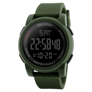 Montres de sport pour hommes <span class=keywords><strong>SKMEI</strong></span> <span class=keywords><strong>1257</strong></span>, écran LCD pas cher, bracelet en caoutchouc fin - Product Image 2