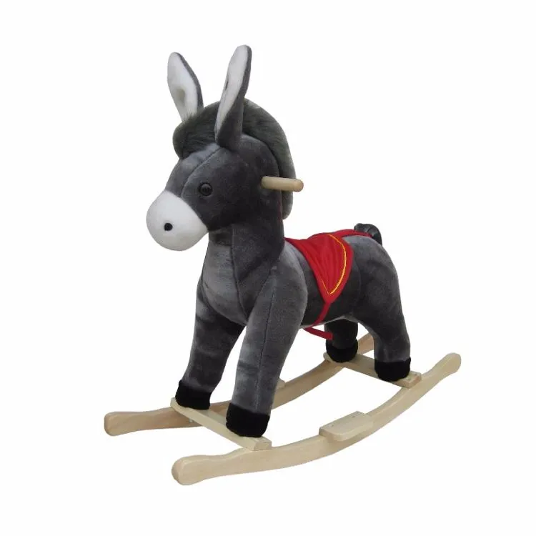 Hot sales plush rocking animals in donkey shape with donkey sound, good welcome by our Russian clients