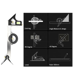 Escuadra de Combinación Horizontal de Acero Inoxidable, Escuadra Multifunción para Carpintería, Regla de Ángulo Recto de 90 Grados para Trabajos en Madera - Product Image 5