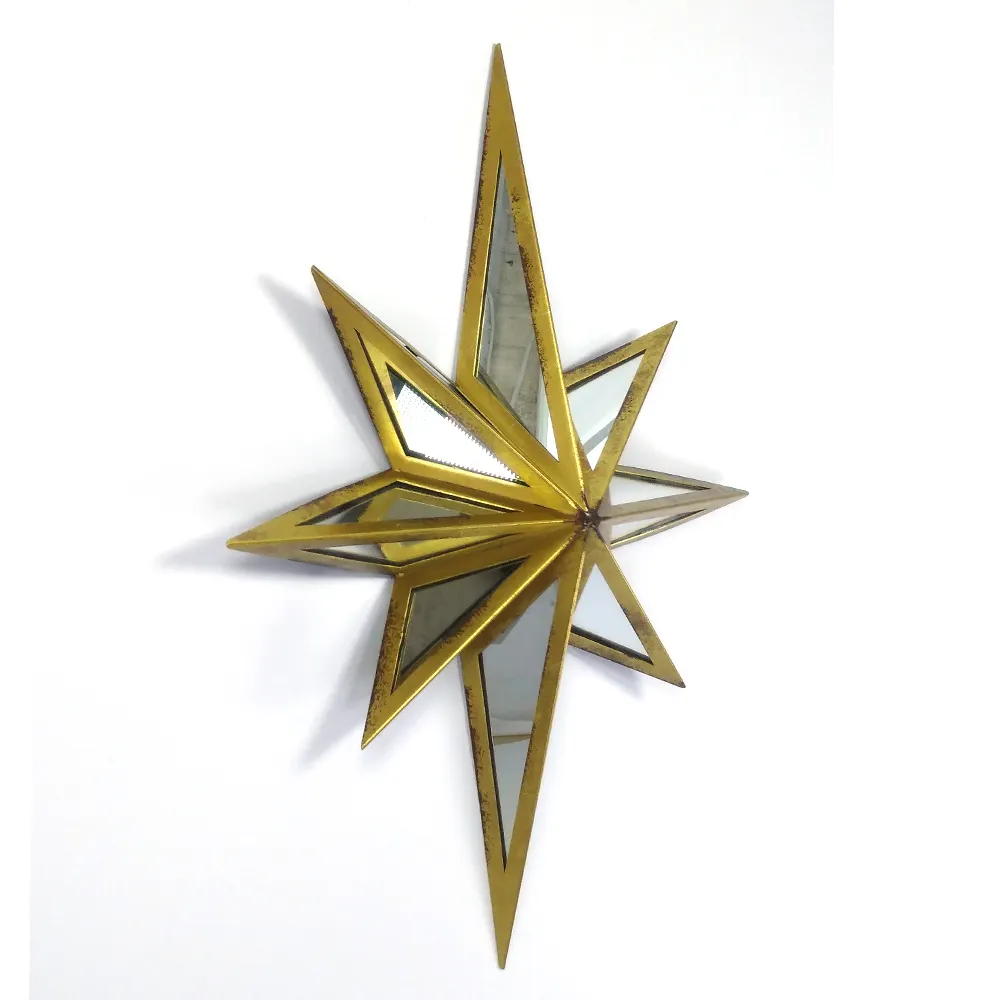 23 Inci 4Cm Dekorasi Bingkai Logam Pasang Dinding Emas Bentuk Bintang untuk Ruang Tamu
