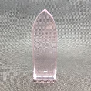 Haute qualité K9 gravé cube bouclier forme rose cristal - Product Image 1