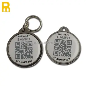 Durable Waterproof Metal NFC Pet Tags / Laser Engraved Qr Code Nfc Pet Tag Dog Tag