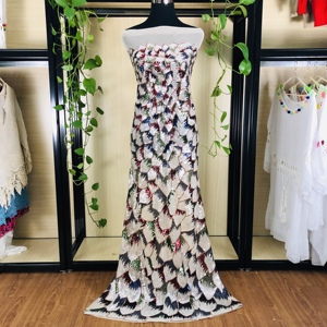 2020 mới đẹp phổ biến bán buôn thêu sequin ren vải lưới - Product Image 2