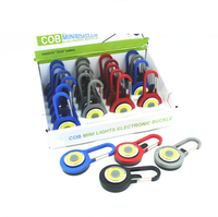 Senter Carabiner Mini Portabel, Senter COB LED Gantungan Kunci 3 Mode Pencahayaan Senter LED