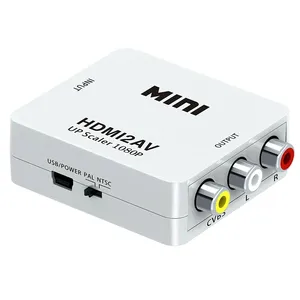 HDMI2AV Dönüştürücü 1080 p Beyaz Kutu HD Girişi AV RCA CVBS Kompozit Çıkış Adaptörü