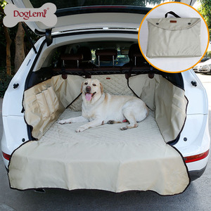 Premium Luxus Haustier Hund Autos itz bezug Wasserdichte <span class=keywords><strong>SUV</strong></span> Boot Kofferraum Matte Solid Pattern Stoff Haustier Bett für Reisen Moderner Stil für Katzen - Product Image 2