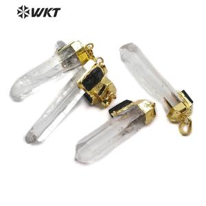 WT-P1447 <span class=keywords><strong>de</strong></span> cuarzo chapado en oro <span class=keywords><strong>de</strong></span> 18K con <span class=keywords><strong>turmalina</strong></span> negra, piedra Natural <span class=keywords><strong>de</strong></span> nuevo diseño, venta al por mayor - Product Image 2