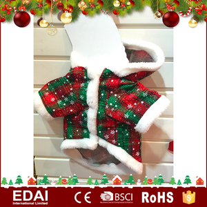 Nueva llegada caliente tela cruzada abrigo a cuadros rojo ropa para perros de Navidad - Product Image 5
