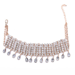 <span class=keywords><strong>Collar</strong></span> y colgante de cristal transparente de estilo bohemio, cadena doble de moda, abalorio de boda, Gargantilla, <span class=keywords><strong>Collar</strong></span> al por mayor - Product Image 4